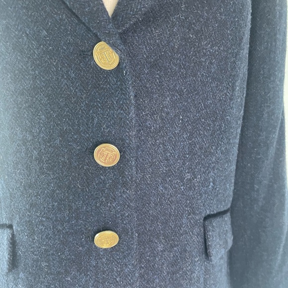 Talbots Marine Blue Wool Blazer Size 14P - Picture 5 of 14